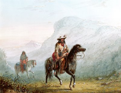 Bourgeois Walker en zijn Squaw, 1837 door Alfred Jacob Miller